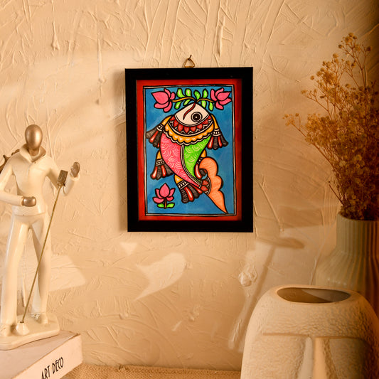 Hand made Fish Madhubani Painting with Frame
