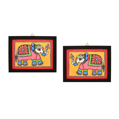Handmade Madhubani Elephant painting