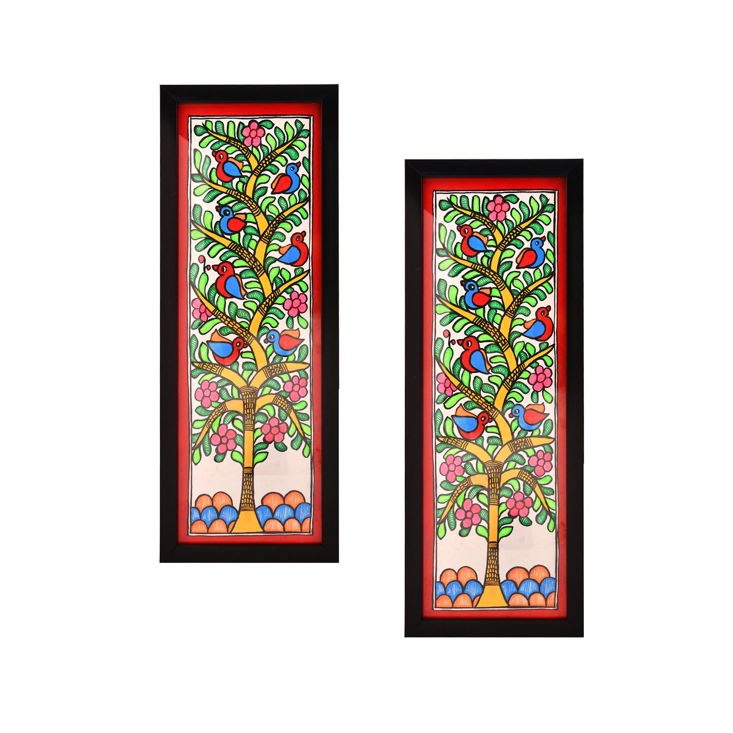 Hand made Mdhubani Painting with Frame- Tree