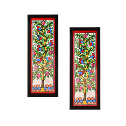 Hand made Mdhubani Painting with Frame- Tree