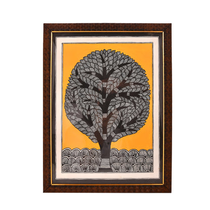 Hand made Mdhubani Painting with Frame- Tree