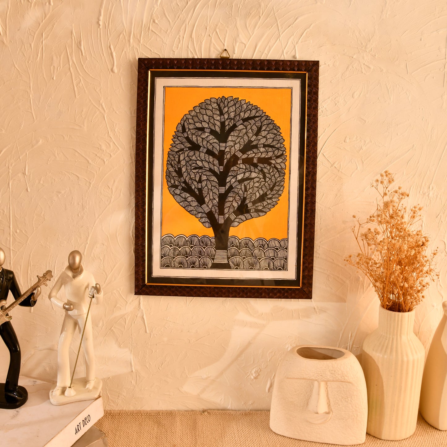 Hand made Mdhubani Painting with Frame- Tree