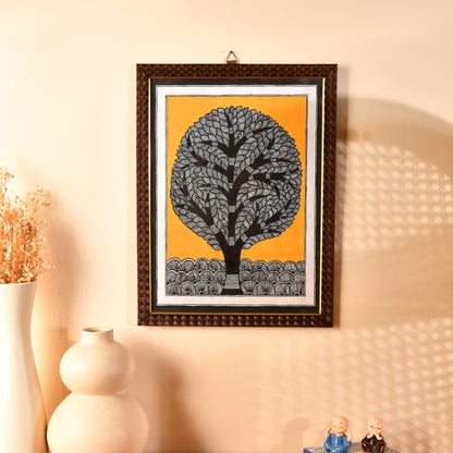Hand made Mdhubani Painting with Frame- Tree