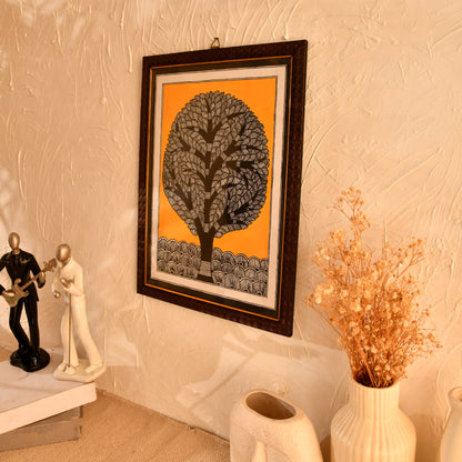 Hand made Mdhubani Painting with Frame- Tree