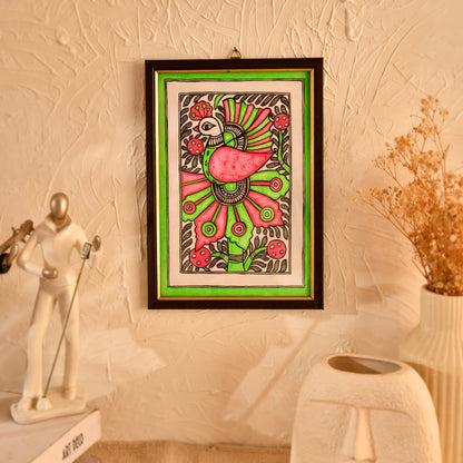 Handmade Madhubani Peacok painting