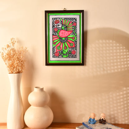 Handmade Madhubani Peacok painting