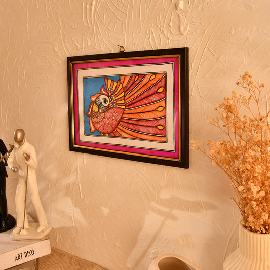 Handmade Madhubani Peacok painting