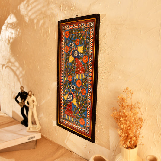 Hand made Madhubani Theme Painting  with Frame