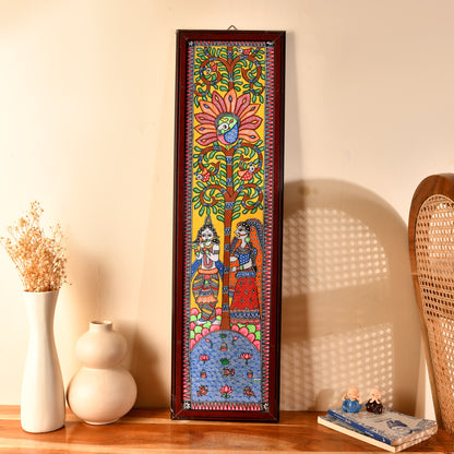 Hand made Madhubani Theme Painting with Frame