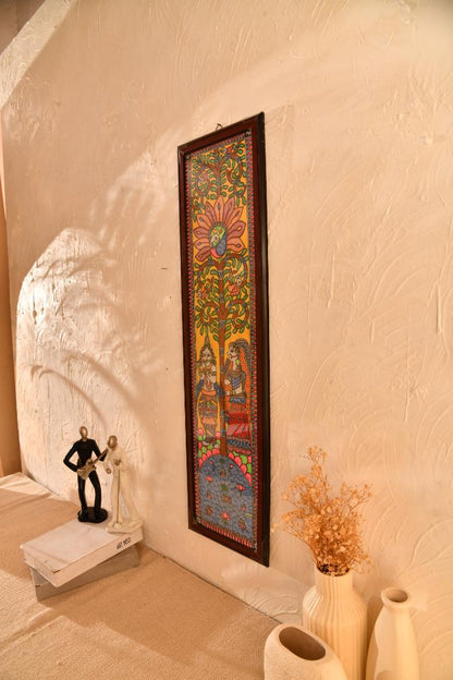 Hand made Madhubani Theme Painting with Frame