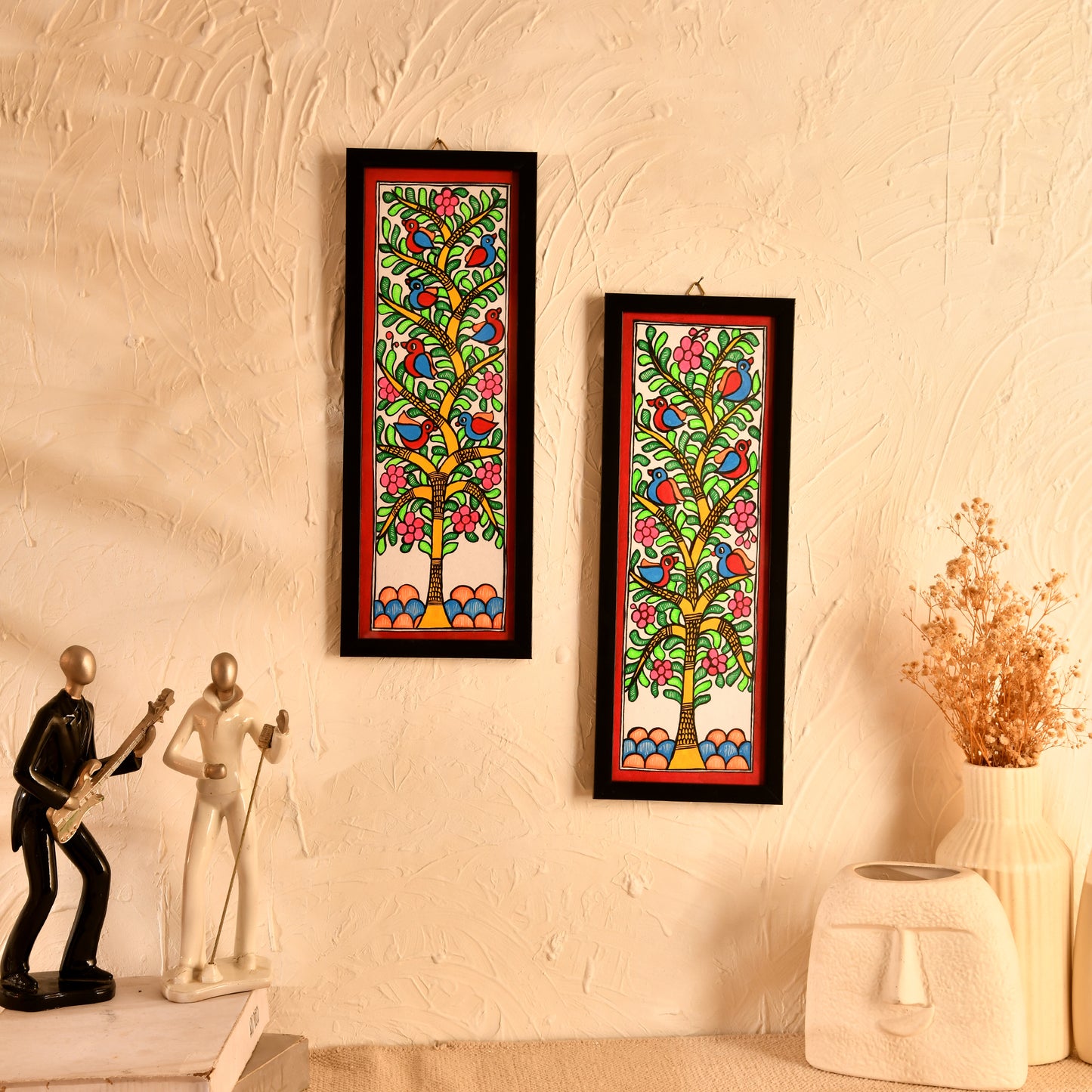 Hand made Mdhubani Painting with Frame- Tree