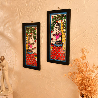 Hand made Mdhubani Painting with Frame- Female
