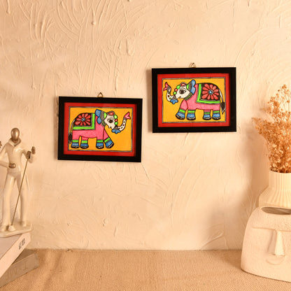 Handmade Madhubani Elephant painting