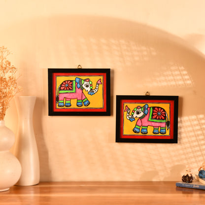 Handmade Madhubani Elephant painting