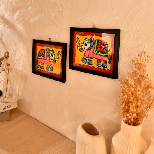 Handmade Madhubani Elephant painting