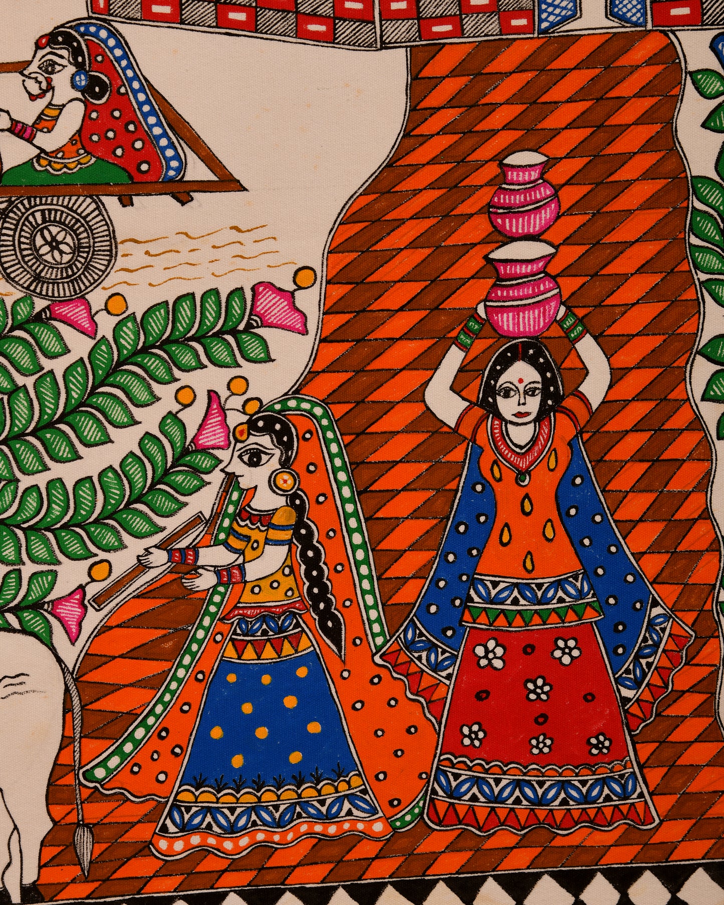 Hand made Madhubani Theme Painting without Frame